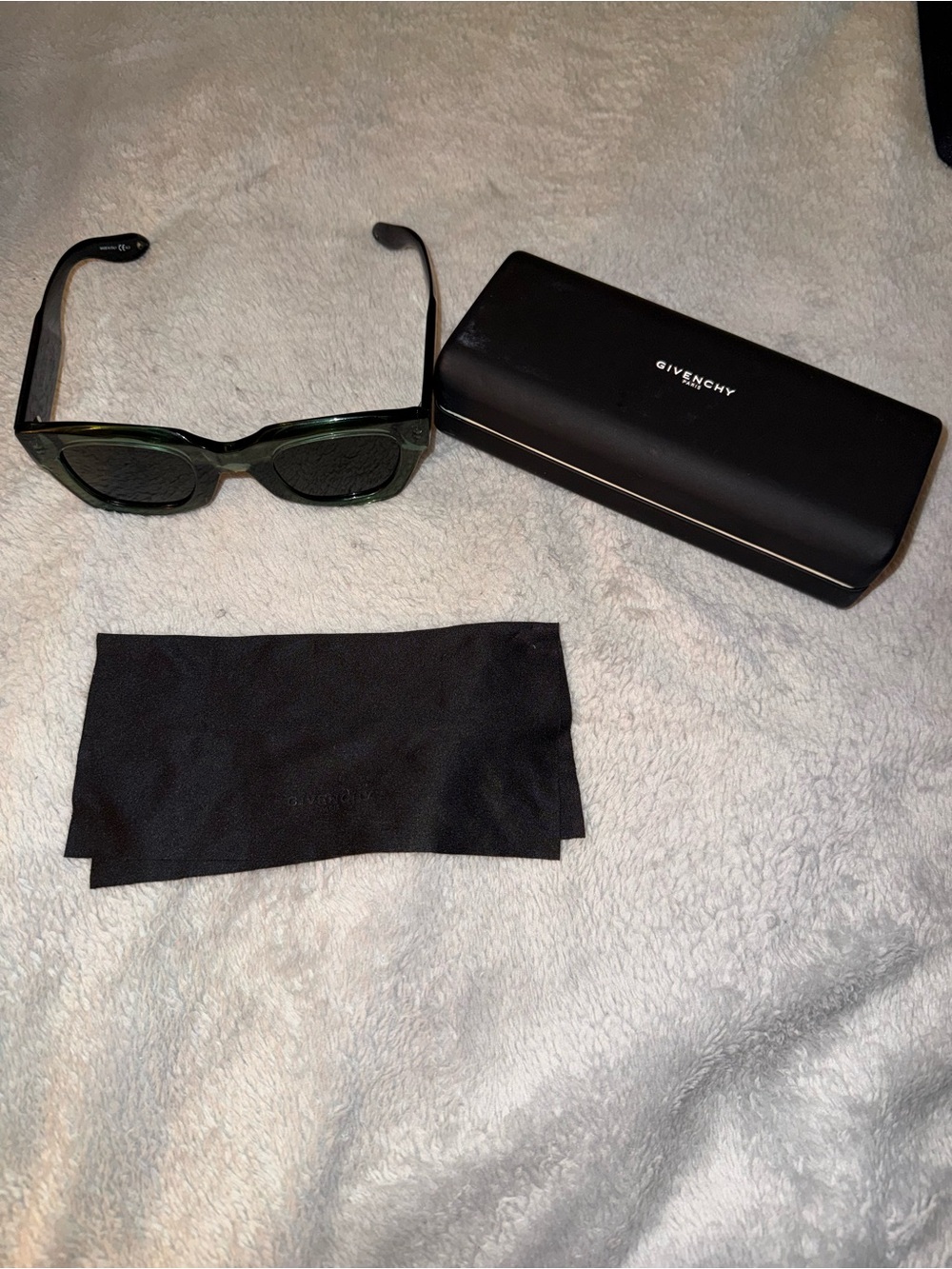 Givenchy Green Frame Sunglasses with Black Temples